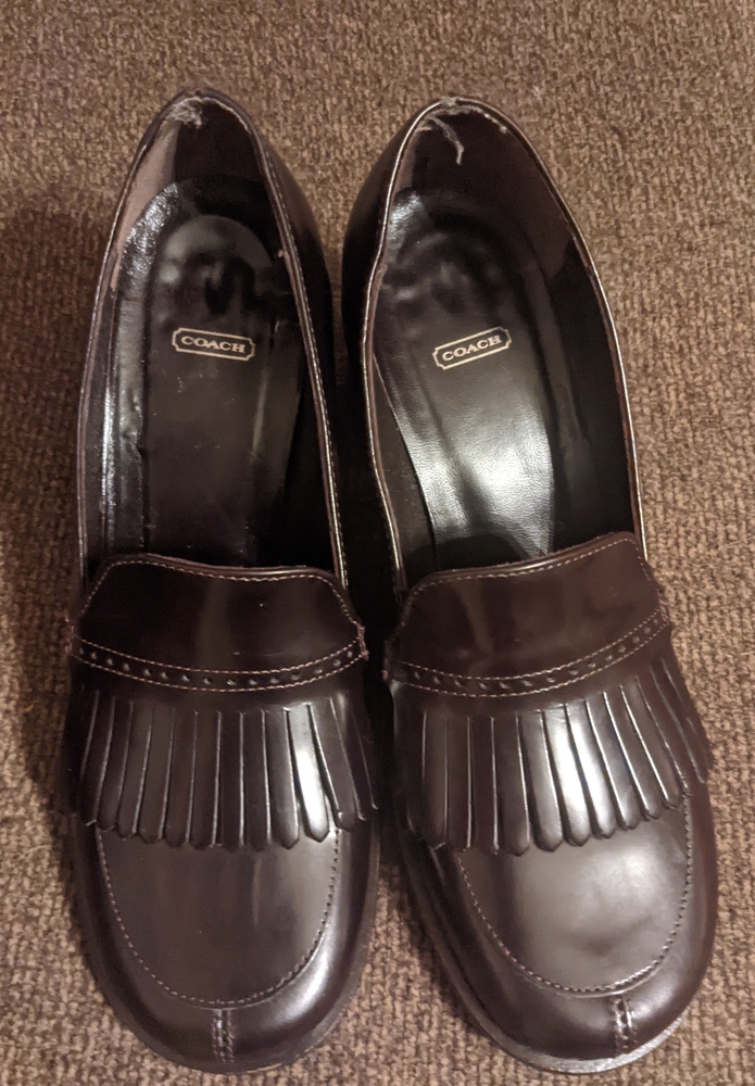 Coach 'Felice' block heel kiltie shoes
